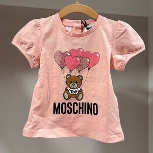 Moschino BABY GIRL PINK T-SHIRT NWT 12/18mo